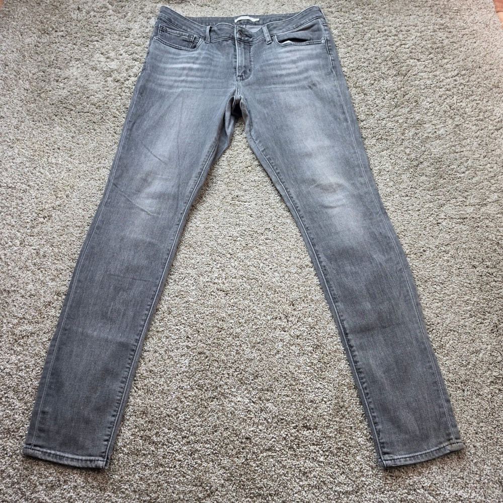 Levi's 711 Skinny Jeans Womens 31 Grey Denim Mid Rise Slim Fit Casual Pants